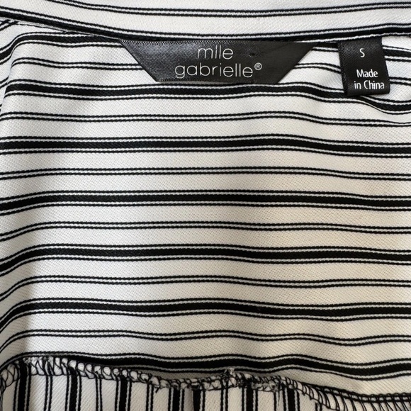 Mlle Gabrielle Shirt Dress Women’s Size S Striped Button Down Roll Tab Sleeve - Picture 5 of 6